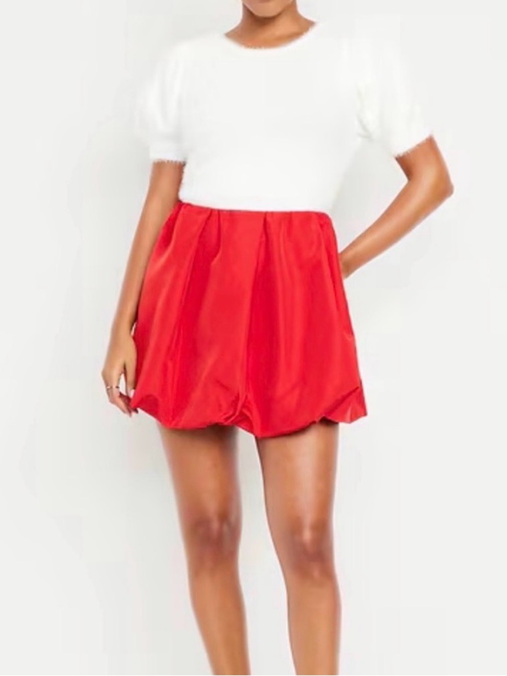 Red Old Navy Taffeta Mini Bubble Skirt, New With Tags, Size S - Picture 3 of 3